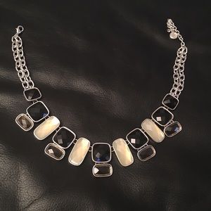 Vintage Silver plated STONE necklace